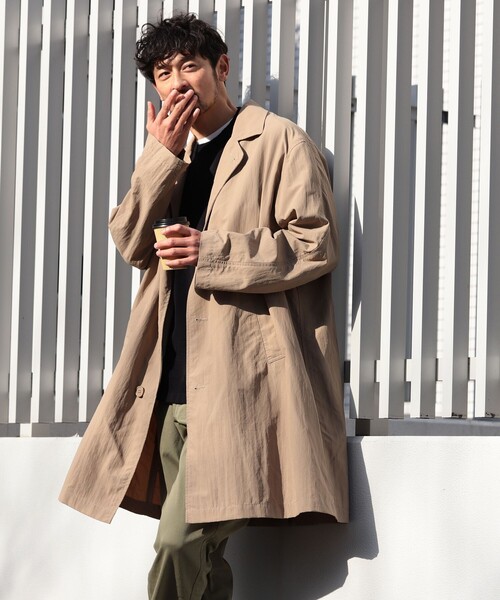 B:MING by BEAMS(ビーミングバイビームス)の「B:MING by BEAMS / 撥水 ラペルコート(ステンカラーコート・メンズ・ネイビー/ベージュ/ダークグリーン・SMALL/MEDIUM/LARGE/X-LARGE)」の12枚目の写真