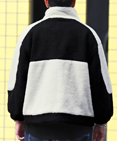 LUXSTYLE(ラグスタイル)の「切り替えボアジャケット(ブルゾン・メンズ・ホワイト×グレー/ホワイト×ブラック・L/XL/M)」の17枚目の写真