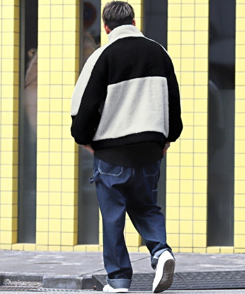 LUXSTYLE(ラグスタイル)の「切り替えボアジャケット(ブルゾン・メンズ・ホワイト×グレー/ホワイト×ブラック・L/XL/M)」の19枚目の写真
