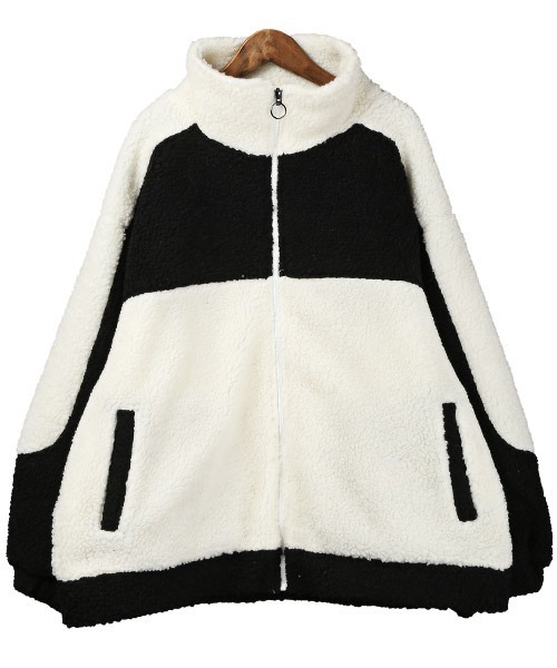 LUXSTYLE(ラグスタイル)の「切り替えボアジャケット(ブルゾン・メンズ・ホワイト×グレー/ホワイト×ブラック・L/XL/M)」の21枚目の写真