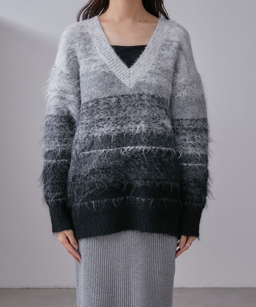 Lui's(ルイス)の「グラデーションジャガードニット(ニット/セーター・レディース・グレー/ブルー・FREE)」の16枚目の写真