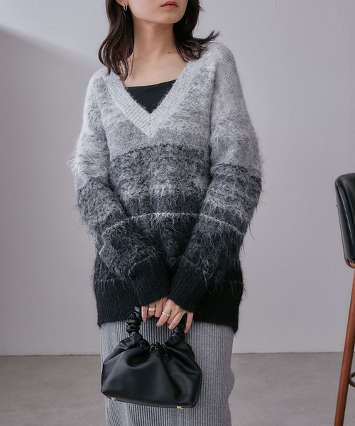 Lui's(ルイス)の「グラデーションジャガードニット(ニット/セーター・レディース・グレー/ブルー・FREE)」の10枚目の写真