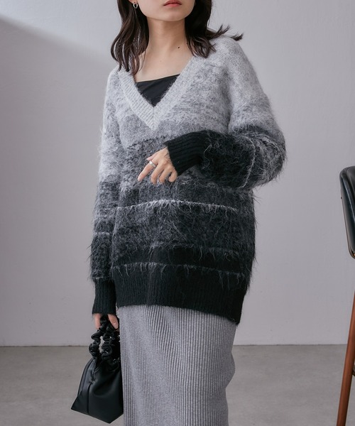 Lui's(ルイス)の「グラデーションジャガードニット(ニット/セーター・レディース・グレー/ブルー・FREE)」の11枚目の写真