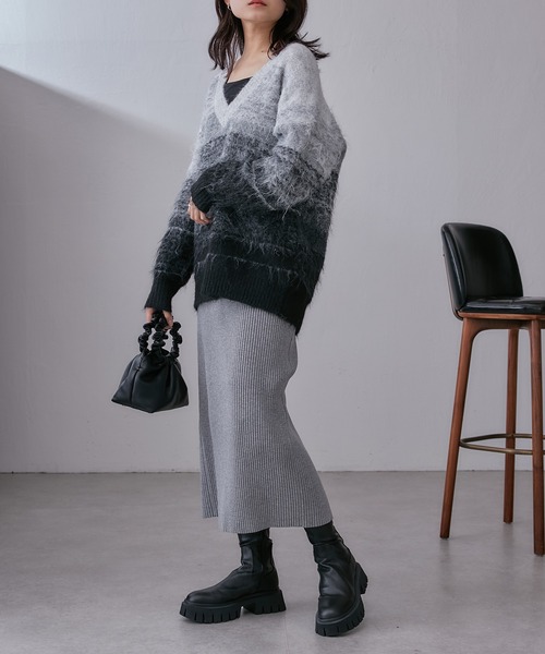 Lui's(ルイス)の「グラデーションジャガードニット(ニット/セーター・レディース・グレー/ブルー・FREE)」の14枚目の写真