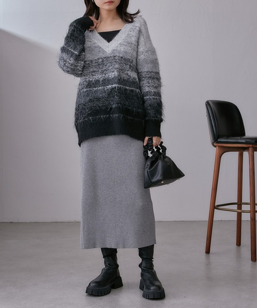 Lui's(ルイス)の「グラデーションジャガードニット(ニット/セーター・レディース・グレー/ブルー・FREE)」の15枚目の写真