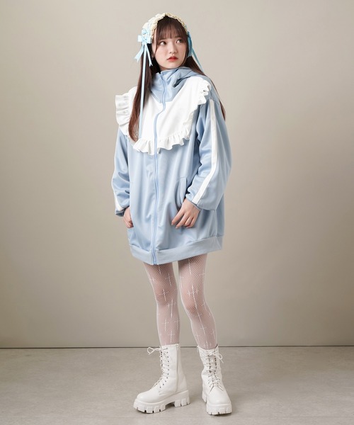 SPINNS（スピンズ）の「うさぎ耳フード付き ビッグジャージ（ジャージ 