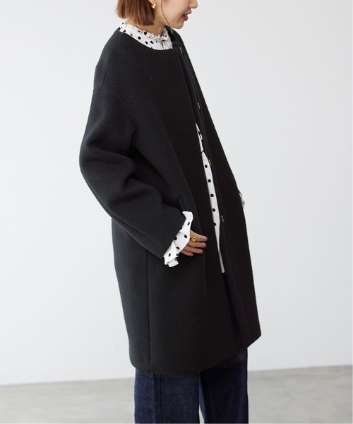 IENA（イエナ）の「《追加》ラムウールノーカラーコート（ノーカラー