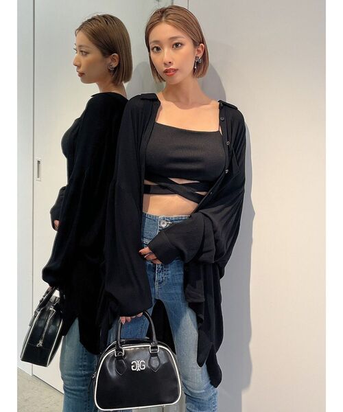 GYDA（ジェイダ）の「楊柳シアーBIG シャツ（シャツ/ブラウス・レディース・ブラック/オフホワイト/ピンク/アイボリー・FREE）」の4枚目の写真