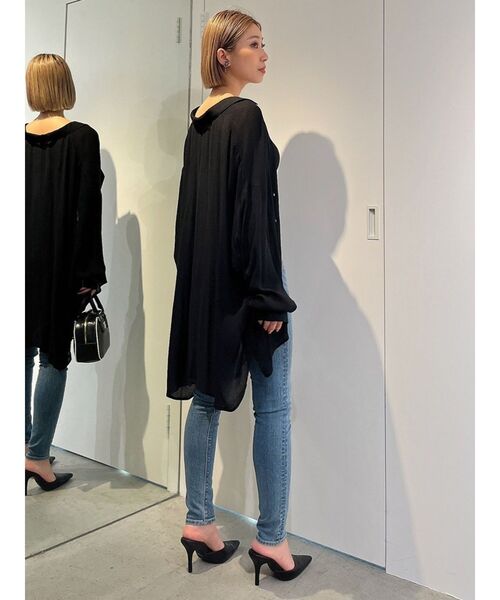 GYDA（ジェイダ）の「楊柳シアーBIG シャツ（シャツ/ブラウス・レディース・ブラック/オフホワイト/ピンク/アイボリー・FREE）」の20枚目の写真