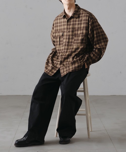 epnok(エプノック)の「Double Pocket Check Shirt/ダブルポケットチェックシャツ(シャツ/ブラウス・メンズ・ネイビー/ブラウン・LARGE/MEDIUM)」の10枚目の写真