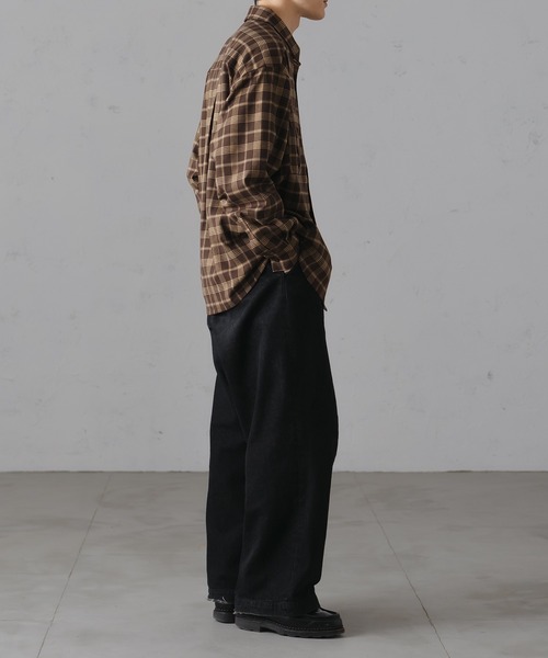epnok(エプノック)の「Double Pocket Check Shirt/ダブルポケットチェックシャツ(シャツ/ブラウス・メンズ・ネイビー/ブラウン・LARGE/MEDIUM)」の8枚目の写真