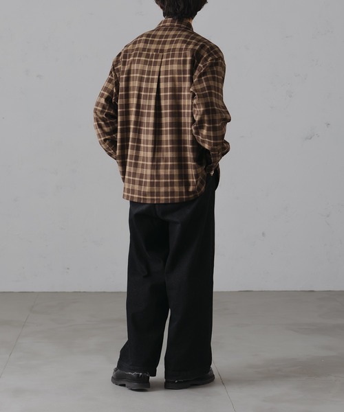 epnok(エプノック)の「Double Pocket Check Shirt/ダブルポケットチェックシャツ(シャツ/ブラウス・メンズ・ネイビー/ブラウン・LARGE/MEDIUM)」の9枚目の写真