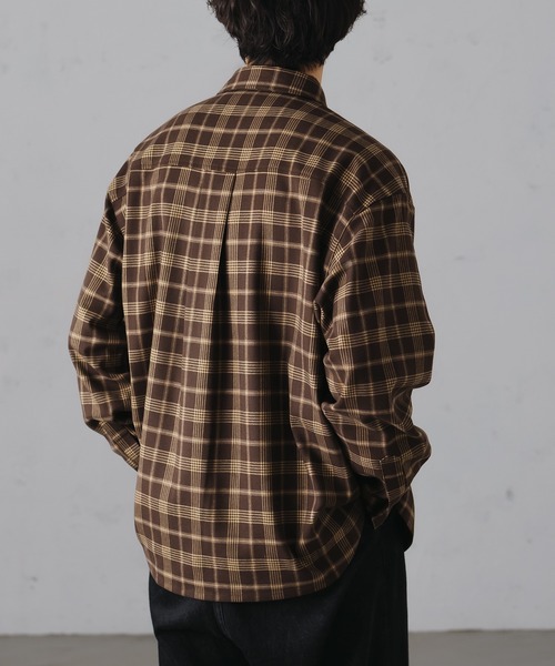 epnok(エプノック)の「Double Pocket Check Shirt/ダブルポケットチェックシャツ(シャツ/ブラウス・メンズ・ネイビー/ブラウン・LARGE/MEDIUM)」の5枚目の写真