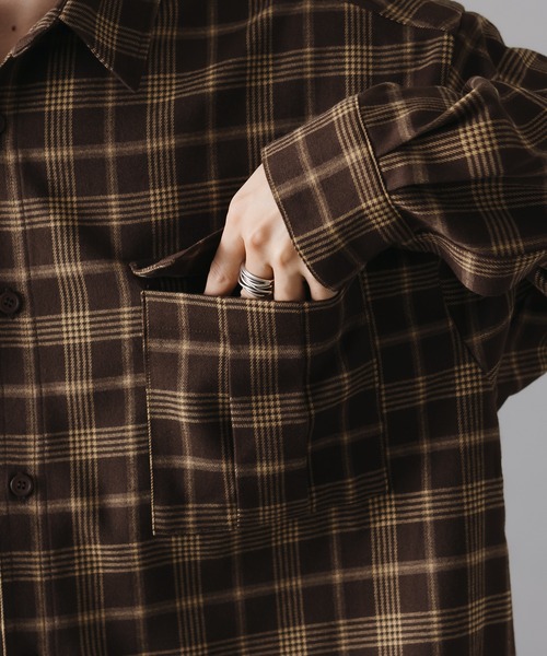 epnok(エプノック)の「Double Pocket Check Shirt/ダブルポケットチェックシャツ(シャツ/ブラウス・メンズ・ネイビー/ブラウン・LARGE/MEDIUM)」の16枚目の写真