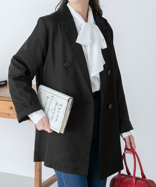 BONLECILL（ボンルシール）の「【セットアップ対応】オーバーテーラードジャケット（テーラードジャケット・レディース・チャコール/ベージュ/ブラック/ネイビー/ブルー/ブラウン系1・FREE）」の18枚目の写真