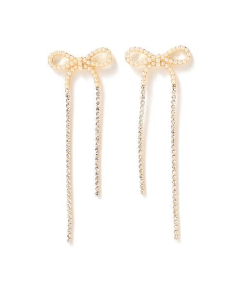 Ray BEAMS（レイビームス）の「Chalulu / ロング リボン ピアス（ピアス（両耳用）・レディース・ゴールド/シルバー・ONE SIZE）」の4枚目の写真