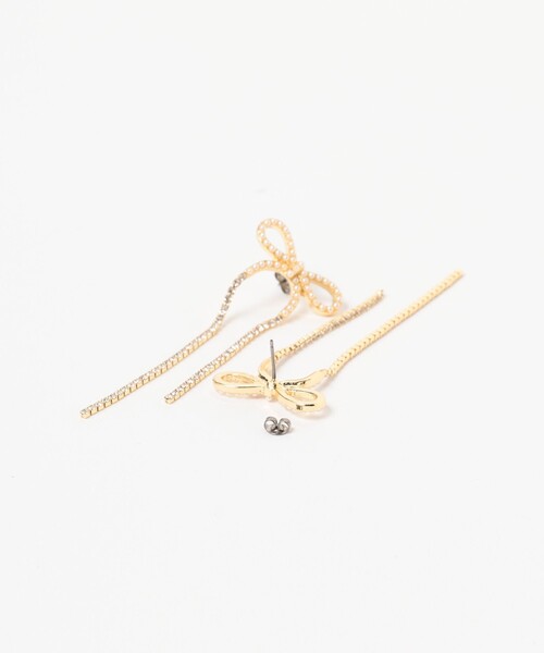 Ray BEAMS（レイビームス）の「Chalulu / ロング リボン ピアス（ピアス（両耳用）・レディース・ゴールド/シルバー・ONE SIZE）」の5枚目の写真