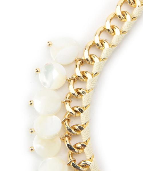 BEAUTY&YOUTH UNITED ARROWS（ビューティーアンドユースユナイテッドアローズ）の「BYSFN シェル ストリングチェーン ネックレス◆（ネックレス・レディース・オフホワイト・フリー）」の6枚目の写真