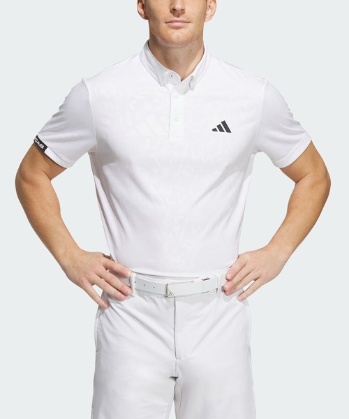 adidas（アディダス）の「エンボスプリント 半袖ボタンダウン