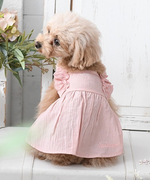 One Octave（ワンオクターヴ）の「One Octave/フリルショルダーワンピ（ペットウェア・レディース・グリーン/ピンク・M/L/2L/S/XS/2XS/2M）」の2枚目の写真