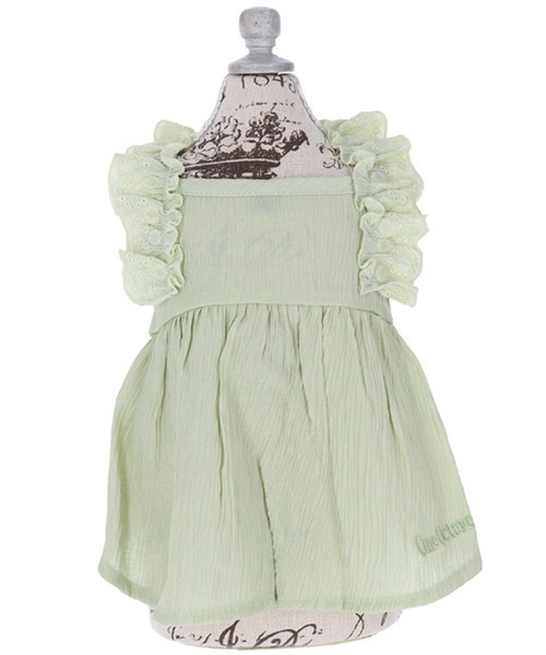 One Octave（ワンオクターヴ）の「One Octave/フリルショルダーワンピ（ペットウェア・レディース・グリーン/ピンク・M/L/2L/S/XS/2XS/2M）」の5枚目の写真