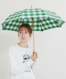 Paradise Picnic | because バンブーハンドルギンガムチェック日傘(長傘)