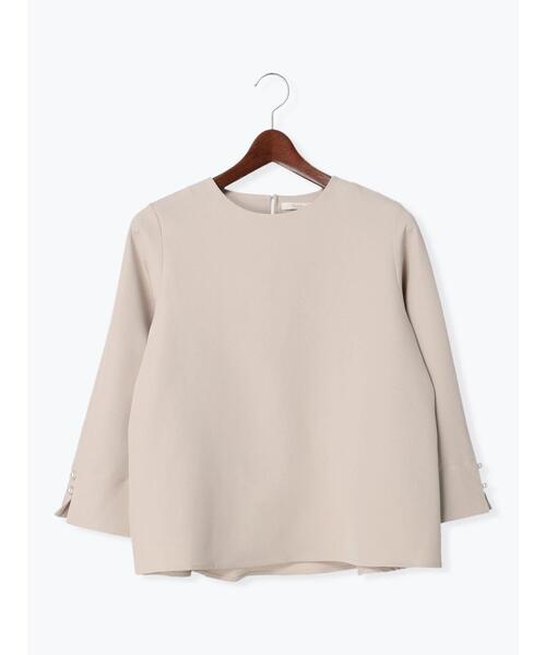 Te chichi（テチチ）の「ダブルクロス袖口パール釦バックペプラムブラウス（シャツ/ブラウス・レディース・ネイビー/ベージュ・ﾌﾘ-）」の14枚目の写真