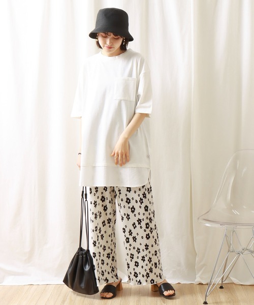libelle more(リベル モア)の「《接触冷感》USAコットン重ね着風プルオーバー(Tシャツ/カットソー・レディース・オフホワイト/ブラック/ライトカーキ/ベージュ・M/L)」の5枚目の写真