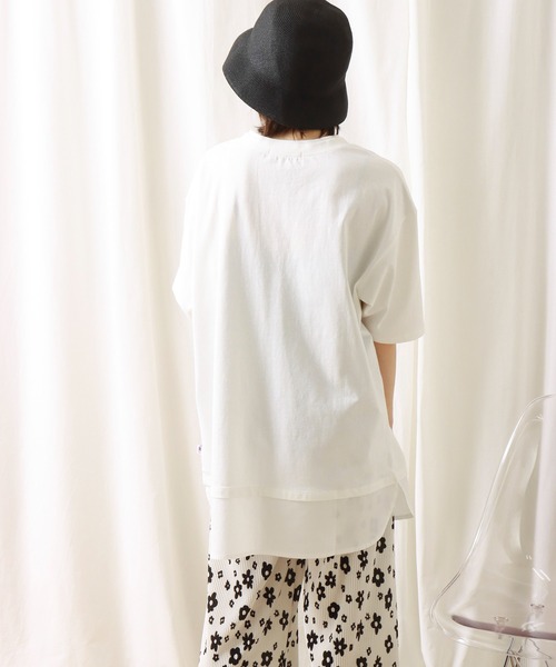 libelle more(リベル モア)の「《接触冷感》USAコットン重ね着風プルオーバー(Tシャツ/カットソー・レディース・オフホワイト/ブラック/ライトカーキ/ベージュ・M/L)」の13枚目の写真