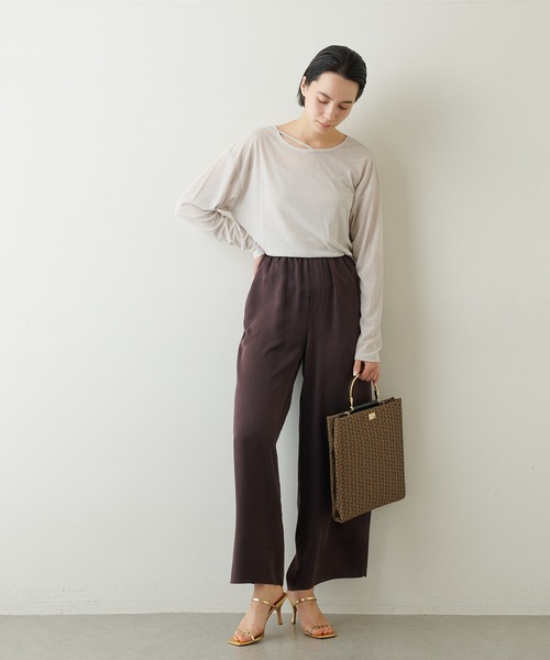 Whim Gazette(ウィムガゼット)の「【THE PAUSE】ストラップネックプルオーバー(Tシャツ/カットソー・レディース・ライトベージュ/ブラック・FREE)」の22枚目の写真