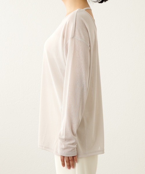 Whim Gazette(ウィムガゼット)の「【THE PAUSE】ストラップネックプルオーバー(Tシャツ/カットソー・レディース・ライトベージュ/ブラック・FREE)」の6枚目の写真