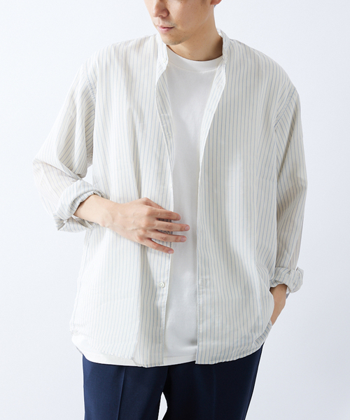 417 EDIFICE(フォーワンセブンエディフィス)の「【ESSENTIAL / エッセンシャル】シアーバンドシャツ(シャツ/ブラウス・メンズ・その他6/その他4/その他5/その他11・SMALL/LARGE/MEDIUM)」の21枚目の写真