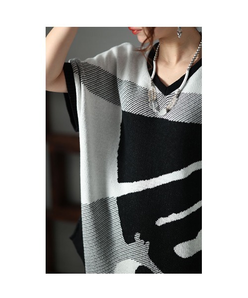 Sawa a la mode（サワアラモード）の「日本製カモフラージュ柄ニットトップス（ニット/セーター・レディース・ホワイト・FREE）」の13枚目の写真