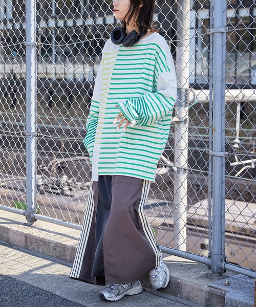 etsinta(エシンタ)の「【etsinta/エシンタ】リメイクバスクボーダーオーバーTEE(Tシャツ/カットソー・レディース・グリーン/オレンジ/ブルー・ONE SIZE)」の18枚目の写真