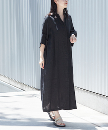 journal standard L'essage | 60リネン スタンドカラーワンピース(ワンピース)
