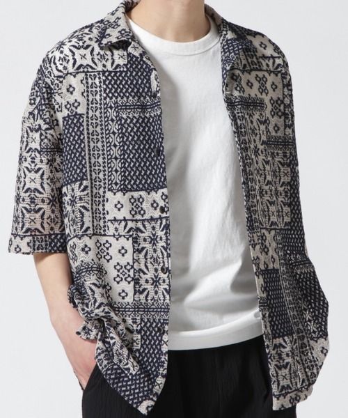 DANKE SCHON(ダンケシェーン)の「Dankeschon/ダンケシェーン/2TONE s/s Shirts(シャツ/ブラウス・メンズ・ホワイト/ベージュ/ネイビー・F)」の12枚目の写真