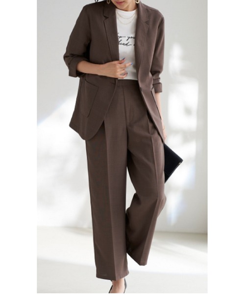 BELLUNA（ベルーナ）の「リネンライクジャケット（スーツジャケット・レディース・ベージュ/ネイビー/ブラウン・X-LARGE/LARGE/MEDIUM）」の8枚目の写真