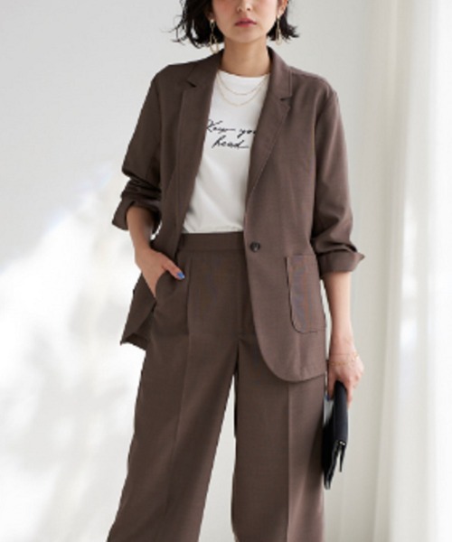 BELLUNA（ベルーナ）の「リネンライクジャケット（スーツジャケット・レディース・ベージュ/ネイビー/ブラウン・X-LARGE/LARGE/MEDIUM）」の13枚目の写真