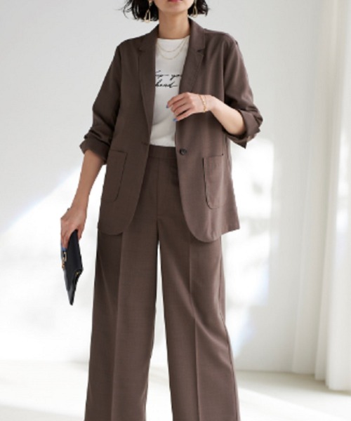 BELLUNA（ベルーナ）の「リネンライクジャケット（スーツジャケット・レディース・ベージュ/ネイビー/ブラウン・X-LARGE/LARGE/MEDIUM）」の10枚目の写真