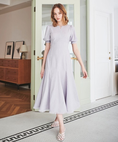 AND COUTURE（アンドクチュール）の「裾フリンジバックウエスト