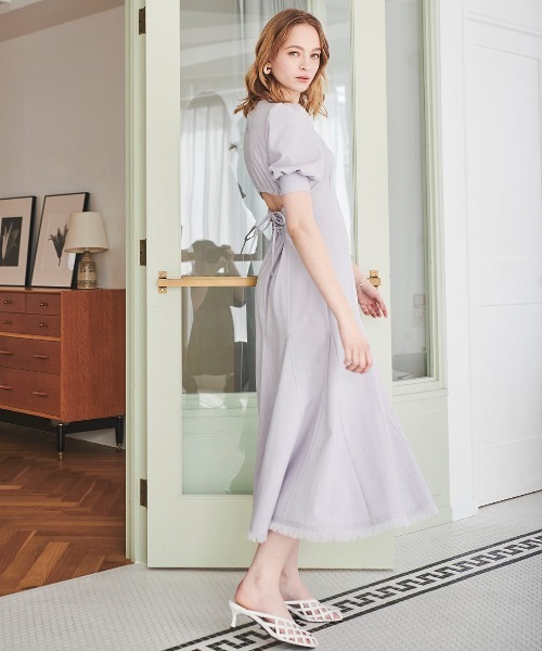AND COUTURE（アンドクチュール）の「裾フリンジバックウエスト