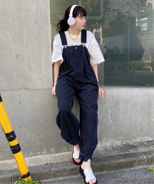 DOUBLE NAME(ダブルネーム)の「バギーデッキサロペット(サロペット/オーバーオール・レディース・ネイビー/キナリ/カーキ・FREE)」の6枚目の写真