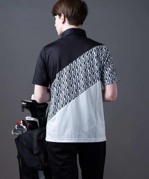 BUFFALO GOLF(バッファローゴルフ)の「LAD-POLOSHIRT(ラッド-ポロシャツ)モノグラム ポロシャツ(ポロシャツ・メンズ・ブラック/ホワイト・3-4/2-3/1-2)」の16枚目の写真