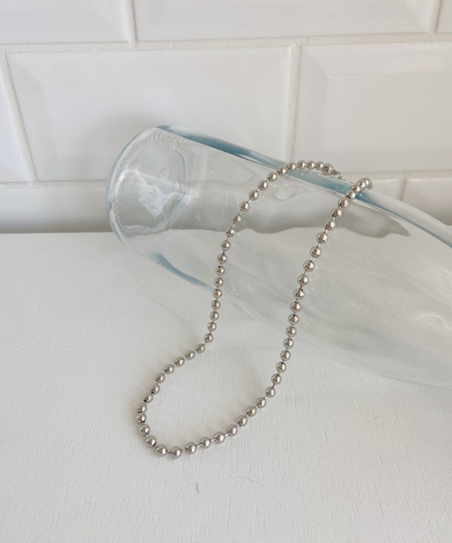 un+frame(アンフレーム)の「simple ball chain necklace/シンプル マンテルボールチェーンネックレス(ネックレス・レディース・シルバー/ゴールド・FREE)」の5枚目の写真