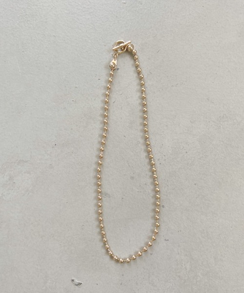 un+frame(アンフレーム)の「simple ball chain necklace/シンプル マンテルボールチェーンネックレス(ネックレス・レディース・シルバー/ゴールド・FREE)」の3枚目の写真