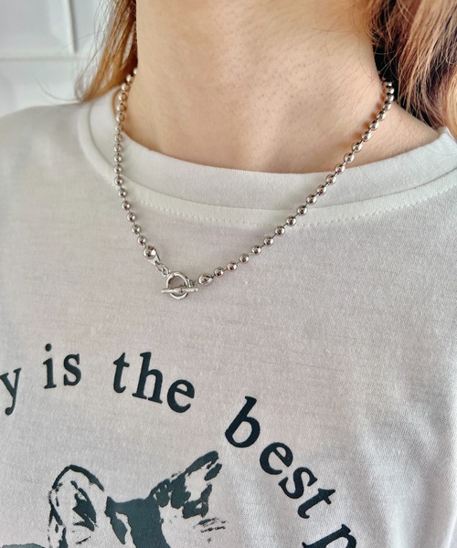 un+frame(アンフレーム)の「simple ball chain necklace/シンプル マンテルボールチェーンネックレス(ネックレス・レディース・シルバー/ゴールド・FREE)」の8枚目の写真