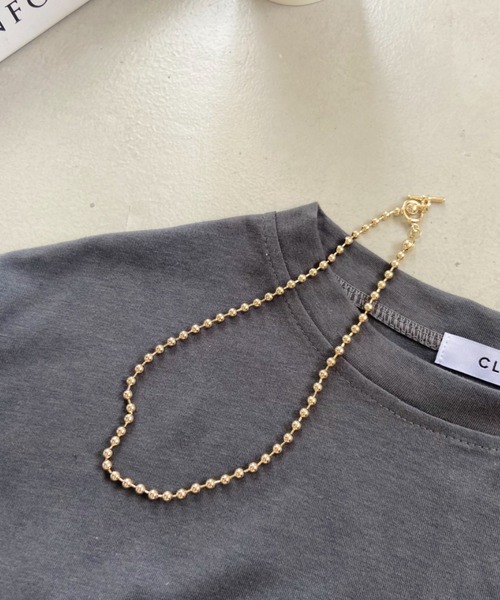 un+frame(アンフレーム)の「simple ball chain necklace/シンプル マンテルボールチェーンネックレス(ネックレス・レディース・シルバー/ゴールド・FREE)」の9枚目の写真