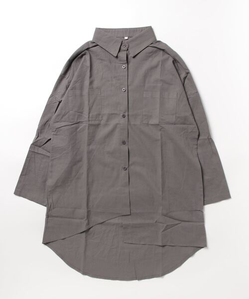 aimoha（アイモハ）の「コットンリネン風チュニックシャツ（シャツ/ブラウス・レディース・ブラック/グレー/ホワイト・SMALL/X-LARGE/LARGE/MEDIUM）」の7枚目の写真