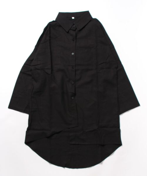 aimoha（アイモハ）の「コットンリネン風チュニックシャツ（シャツ/ブラウス・レディース・ブラック/グレー/ホワイト・SMALL/X-LARGE/LARGE/MEDIUM）」の5枚目の写真