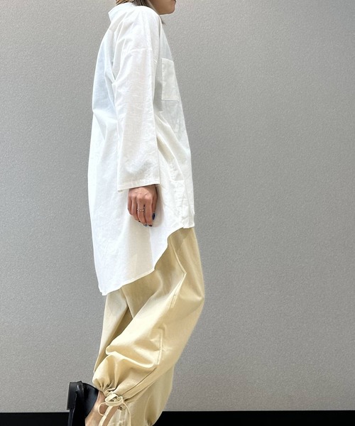 aimoha（アイモハ）の「コットンリネン風チュニックシャツ（シャツ/ブラウス・レディース・ブラック/グレー/ホワイト・SMALL/X-LARGE/LARGE/MEDIUM）」の12枚目の写真